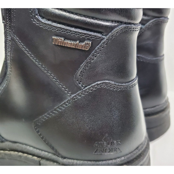 Antelier Noir by Rudsak Black Leather Boots Sz 7 In Men's Thinsulate Ankle Boots - Picture 10 of 13